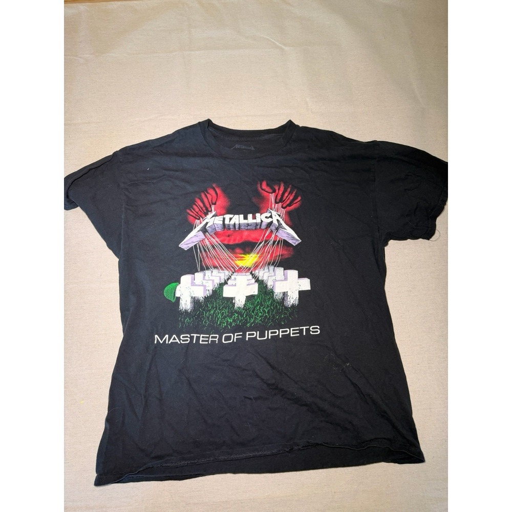 Metallica Master of Puppets Graphic Band T-Shirt Black Mens XL Short Sleeve